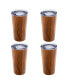Wood Decal Insulated Highballs, Set of 4