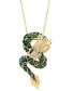 ფოტო #1 პროდუქტის EFFY® Tsavorite (5/8 ct. t.w.) & Diamond (1/8 ct. t.w.) Dragon 18" Pendant Necklace in 14k Gold