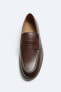Leather penny strap loafers