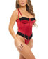 Фото #3 товара Women's Tempest Unlined Underwire Bustier with Floral Trim and Matching Panty Set