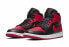 Фото #4 товара Кроссовки Nike Air Jordan 1 Mid Banned (2020) (Красный, Черный)