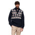 SUPERDRY Chunky Knit Patterned Henley Sweater