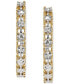ფოტო #4 პროდუქტის Diamond Cut Flat Bead Link Small Huggie Hoop Earrings in 10k Two-Tone Gold, 3/4"
