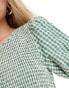 Фото #2 товара Nobody's Child Charlie midaxi dress in green gingham check