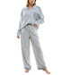 Фото #4 товара Women's 2-Pc. Brushed Flannel Striped Pajamas Set