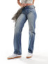 Фото #3 товара Weekday Arrow low waist regular fit straight leg jeans in tuned jackpot blue