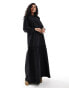 Фото #2 товара ASOS DESIGN cotton ruffle maxi smock dress in black