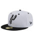 Фото #2 товара Men's White/Black San Antonio Spurs Throwback 2Tone 59fifty Fitted Hat