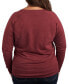 Фото #2 товара Air Waves Plus Size Trendy Peanuts Graphic Pullover Top
