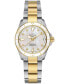 Фото #1 товара Women's Swiss Automatic DS Action Lady Diamond Accent Two-Tone Stainless Steel Bracelet Watch 35mm