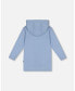 Little Girls Hooded Rib Tunic Light Blue - Toddler|Child