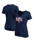 ფოტო #2 პროდუქტის Women's Navy Minnesota Twins 2020 Postseason Locker Room V-Neck T-shirt