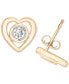 ფოტო #1 პროდუქტის Diamond Heart Stud Earrings (1/6 ct. t.w.) in 14k Gold, Created for Macy's