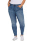 ფოტო #1 პროდუქტის Plus Size Mid Rise Flap Pocket Skinny Jeans