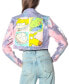 Фото #2 товара Women's Rugrats Tie-Dye Frayed Crop Denim Jacket