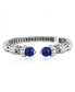 Фото #1 товара Sterling Silver Lapis Lazuli Gemstone Hinged Cuff Bracelet Size Large