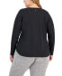 ფოტო #2 პროდუქტის Plus Size Essentials Long Sleeve T-Shirt, Created for Macy's