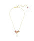 ფოტო #2 პროდუქტის Mixed Cuts, Crystal Swarovski Imitation Pearl, Flower, Pink, Gold-Tone Gema Pendant Necklace