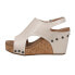 Фото #3 товара Corkys Tiffanee Studded Wedge Womens Off White Casual Sandals 41-0266-IVRY