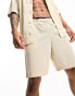 ASOS DESIGN co-ord oversized shorts in beige sporty mesh Бежевый, 2XS - W28 - фото #2