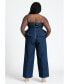 Фото #2 товара Plus Size Denim Jumpsuit With Peplum