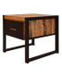 Фото #2 товара 24 Inch Single Drawer Mango Wood Bedside Table, Iron Sled Style Base, Brown, Black