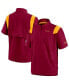 Фото #1 товара Men's Burgundy Washington Football Team Sideline Coaches Short Sleeve Quarter-Zip Jacket