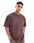 Фото #2 товара ASOS DESIGN oversized t-shirt in washed brown with celestial back print