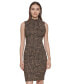 ფოტო #4 პროდუქტის Women's Mock-Neck Jacquard Sleeveless Dress