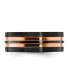 ფოტო #3 პროდუქტის Black Zirconium Brushed Rose IP-plated Wedding Band Ring