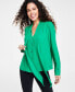 Фото #1 товара Women's Scarf-Neck Long-Sleeve Blouse, Created for Macy's