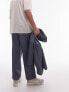 Topman wide leg suit trousers in blue