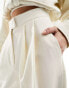 Фото #3 товара ASOS DESIGN tailored wide leg trouser with pleat detail in cream