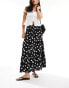 Фото #1 товара Wednesday's Girl tiered polka dot midaxi skirt in black and white