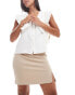 Фото #5 товара Object tailored mini skirt with notch front in beige