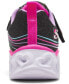 Фото #3 товара Little Girls Heart Lights - Retro Hearts Light-Up Fastening Strap Casual Sneakers from Finish Line