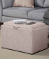 Фото #5 товара 22.75" Faux Linen Accent Storage Ottoman with Tray