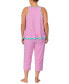 ფოტო #2 პროდუქტის Plus Size 2-Pc. Geo-Print Cropped Pajamas Set