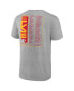Фото #2 товара Men's Heather Gray Kansas City Chiefs 2023 AFC Champions Two-Sided Roster Big and Tall T-shirt