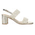 Фото #1 товара VANELi Lettie Woven Metallic Block Heels Womens Silver Dress Sandals LETTIE-305