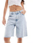 Фото #1 товара Pimkie longline bermuda denim shorts in blue bleach wash