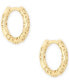 Small Patterned Huggie Hoop Earrings, 0.51"