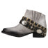 Фото #3 товара Corral Boots Harness Studded Round Toe Pull On Ankle Booties Womens Grey Casual