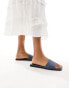 Фото #4 товара ASOS DESIGN Fig square toe flat sandals in denim blue