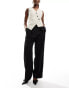 ASOS DESIGN wide leg tailored trousers with pleat detail black