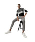 Фото #3 товара Men's Black & Grey Heathered Horizontal Striped T-Shirt