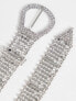Фото #3 товара ASOS DESIGN chainmail and diamante western belt in silver