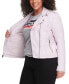 ფოტო #4 პროდუქტის Plus Size Trendy Faux Leather Moto Jacket