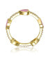 ფოტო #2 პროდუქტის Kids Sterling Silver 14k Gold Plated with Cubic Zirconia Enamel Heart Stacking Ring