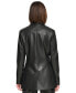 ფოტო #2 პროდუქტის Women's Four-Button Faux Leather Blazer